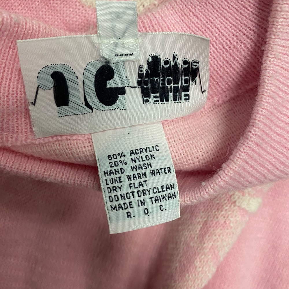 Vintage Pink Rose Grannycore Cottagecore Crewneck Sweater Size Large - Picture 6 of 7